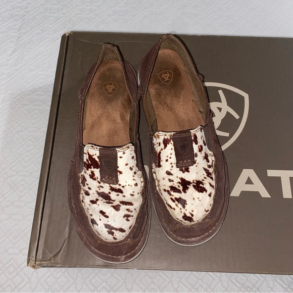 Women’s Ariat cow print loafers cruisers slip on shoes - Picture 7 of 11